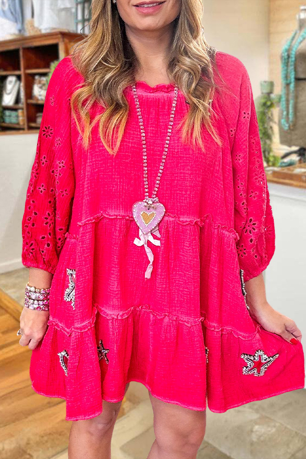 Candy Colored Layered Ruffle Mini Dress