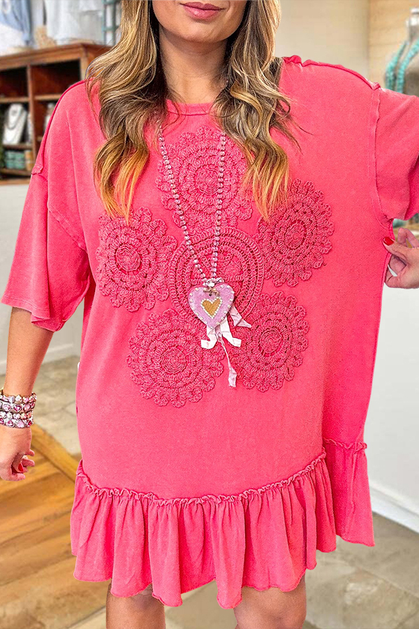 Sweet Ruffled T-Shirt Mini Dress