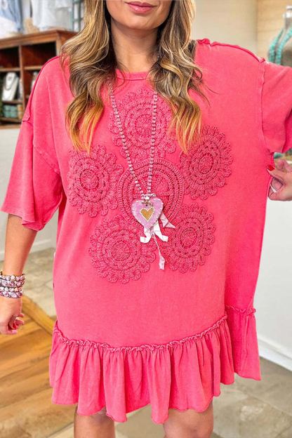 Sweet Ruffled T-Shirt Mini Dress