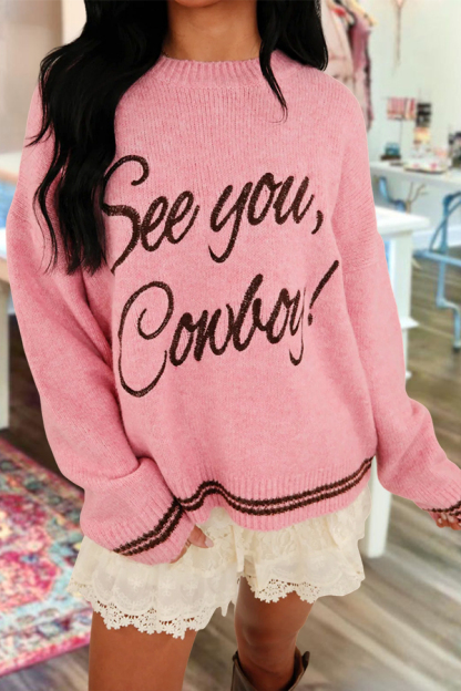Retro See You Embroidered Sweater