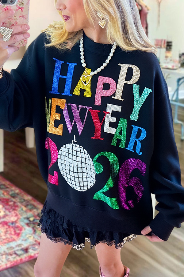 Happy New Year Crew Neck Sweatshirt