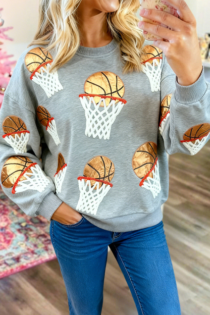 Casual Basketball Crew Neck Sweatshirt