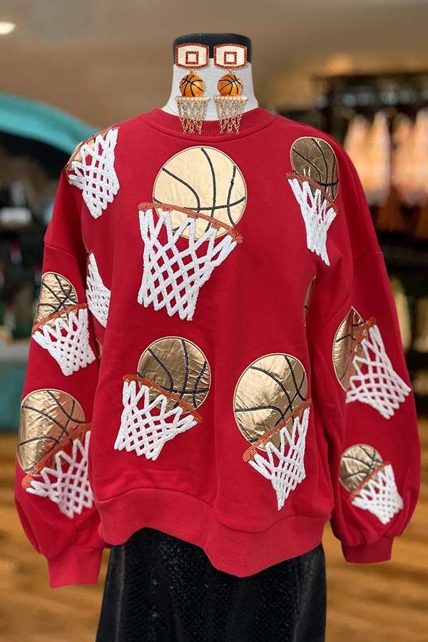 Casual Basketball Crew Neck Sweatshirt