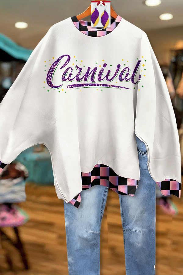 Classic Mardi Gras Batwing Sleeve Sweatshirt