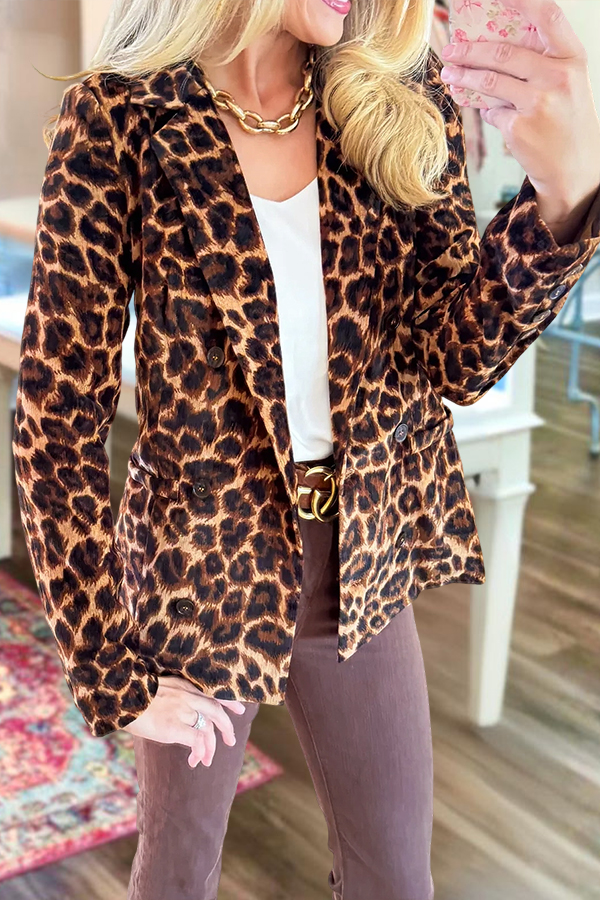 Classic Retro Leopard Print Suit