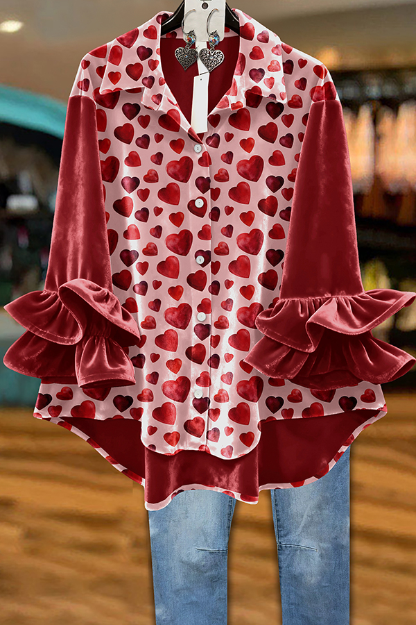 Valentine'S Day Sweet Heart Velvet Top