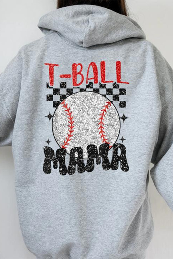 Loose Sparkly Baseball Game Day Hoodie