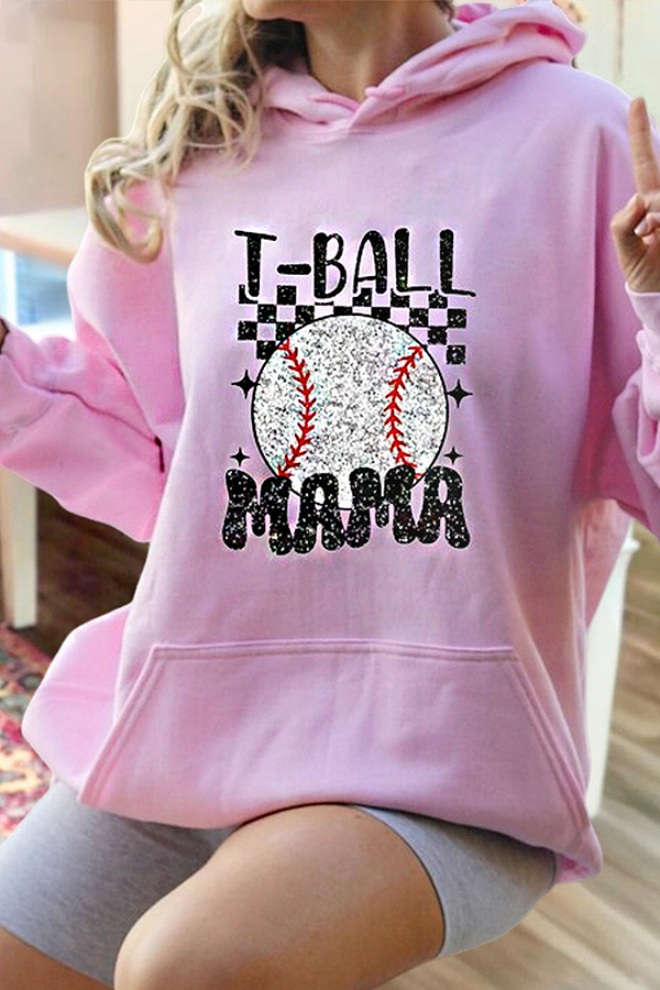 Loose Sparkly Baseball Game Day Hoodie