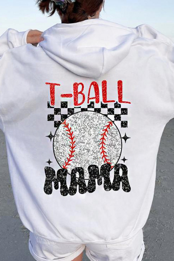 Loose Sparkly Baseball Game Day Hoodie