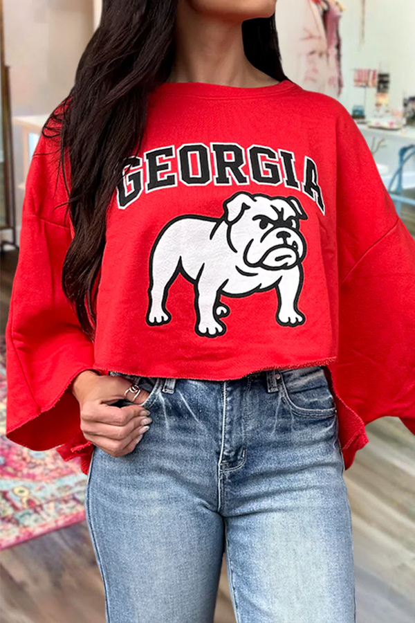Game Day Bulldog Batwing Sleeve Sweatshirt