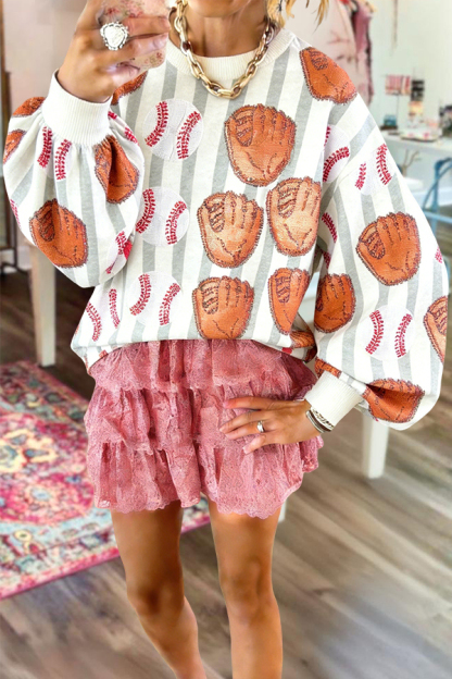Game Day Baseball Lantern Sleeve Pullover