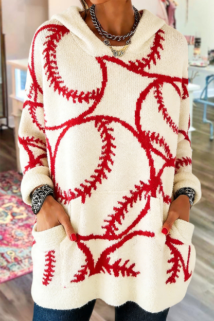 Game Day Baseball Pocket Hooded Sweater