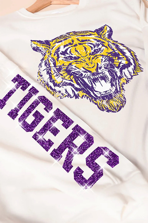 Cozy Gold Tiger Baseball Sweatshirt