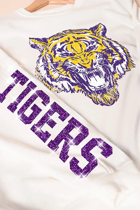 Cozy Gold Tiger Baseball Sweatshirt