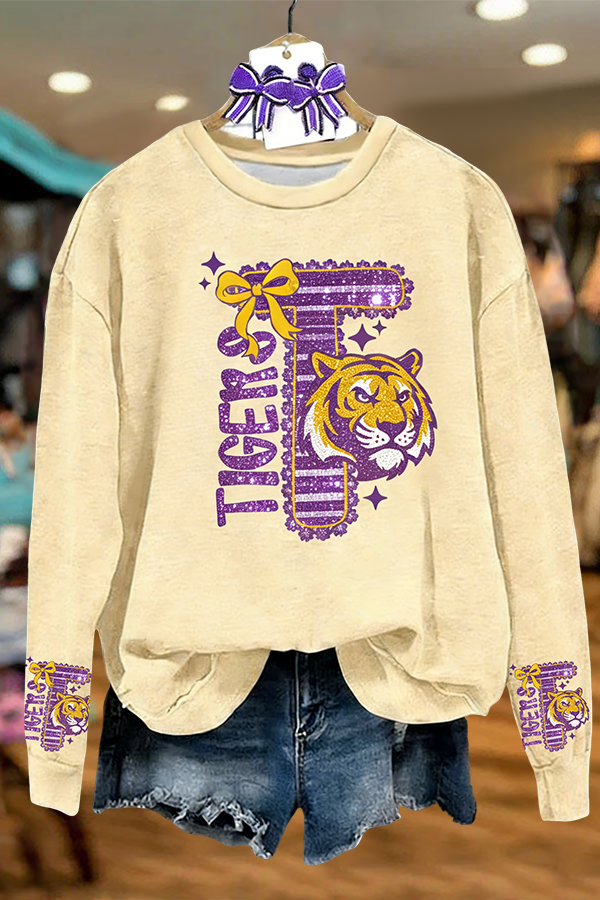 Shiny Tiger Crew Neck Sweatshirt