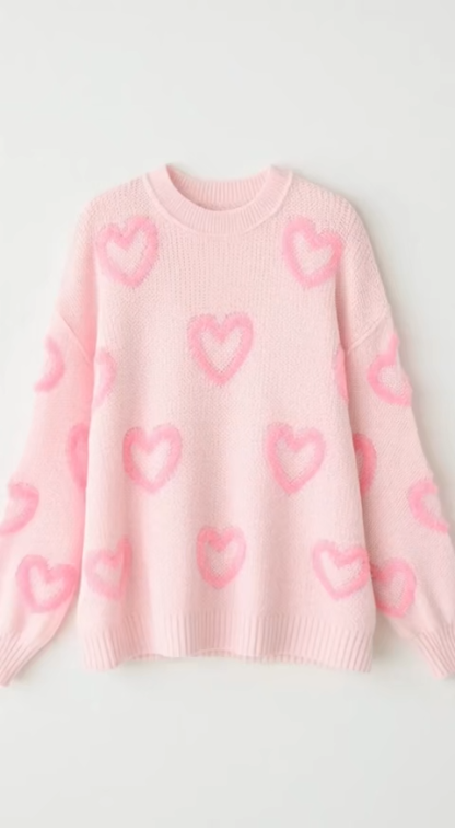 Sweet Galentine's Day Party Heart Sweater