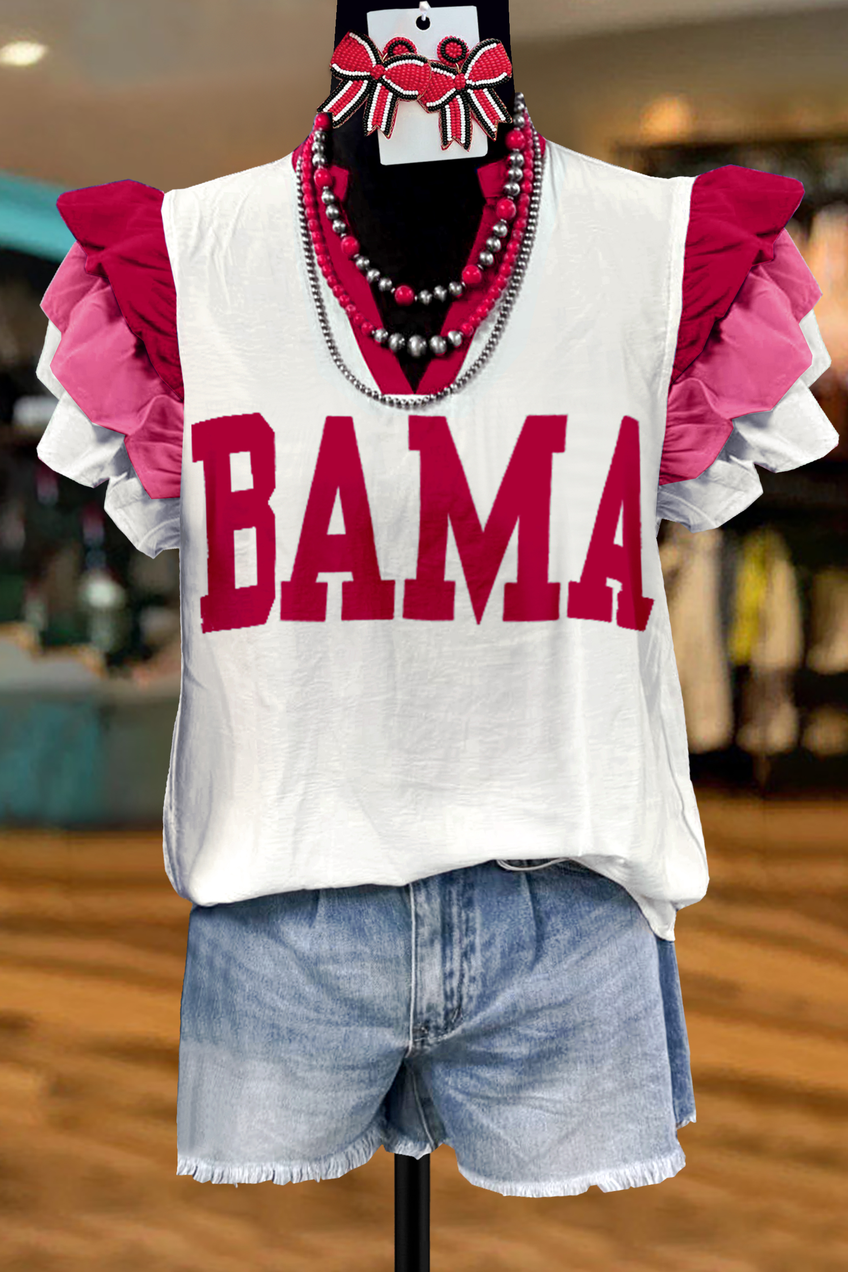 Classic Alabama Print Fly Sleeve Top