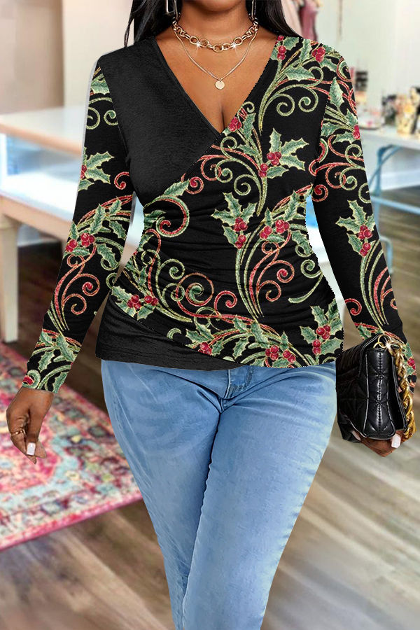 Women's blouse | Classic Floral Print Slim Fit Blouse |mywesternoutfit
