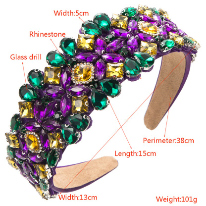 Classic Mardi Gras Diamond Headband