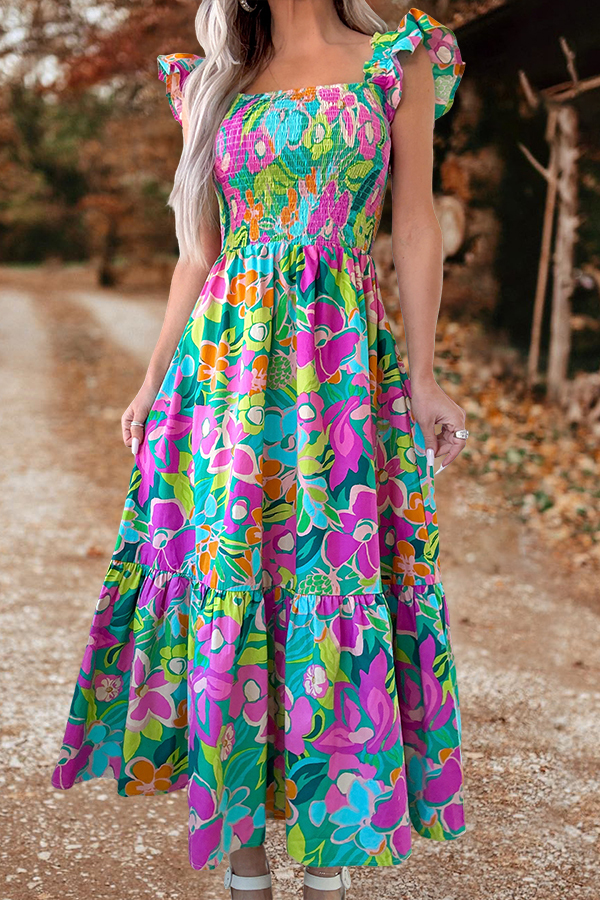 Women's dress | Beautiful Wildflower Smocked Dress |mywesternoutfit
