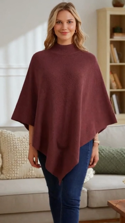 Plain Loose Elegant Fashion Knit Shawl