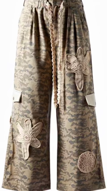 Classic Floral Patchwork Camouflage Pants