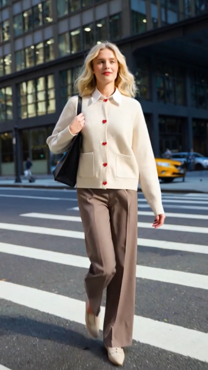 Valentine's Day Heart-Shaped Button Cardigan