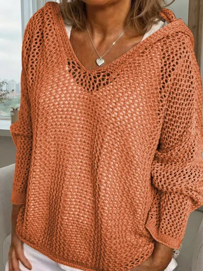 Women's Bohemian Long-Sleeved Hooded Cover-Up