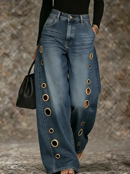 Women's Casual Stylish Comfortable Cutout Jeans