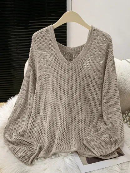 Women's Bohemian Long-Sleeved Hooded Cover-Up