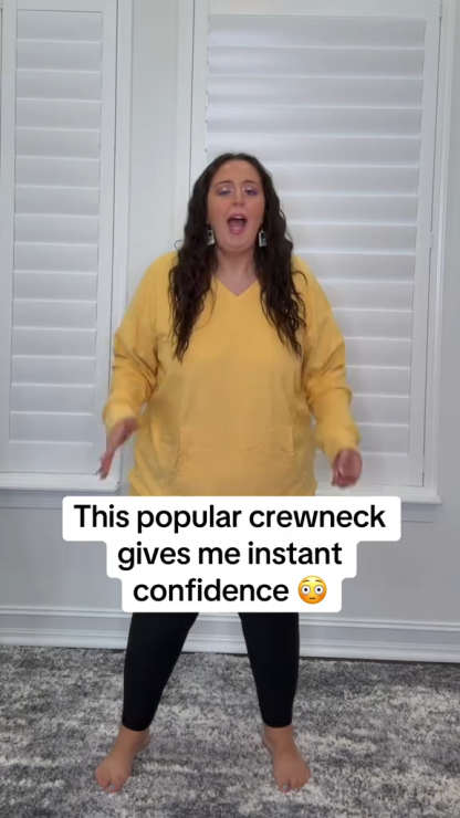 V-Neck Pocketed Pullover Sweatshirt