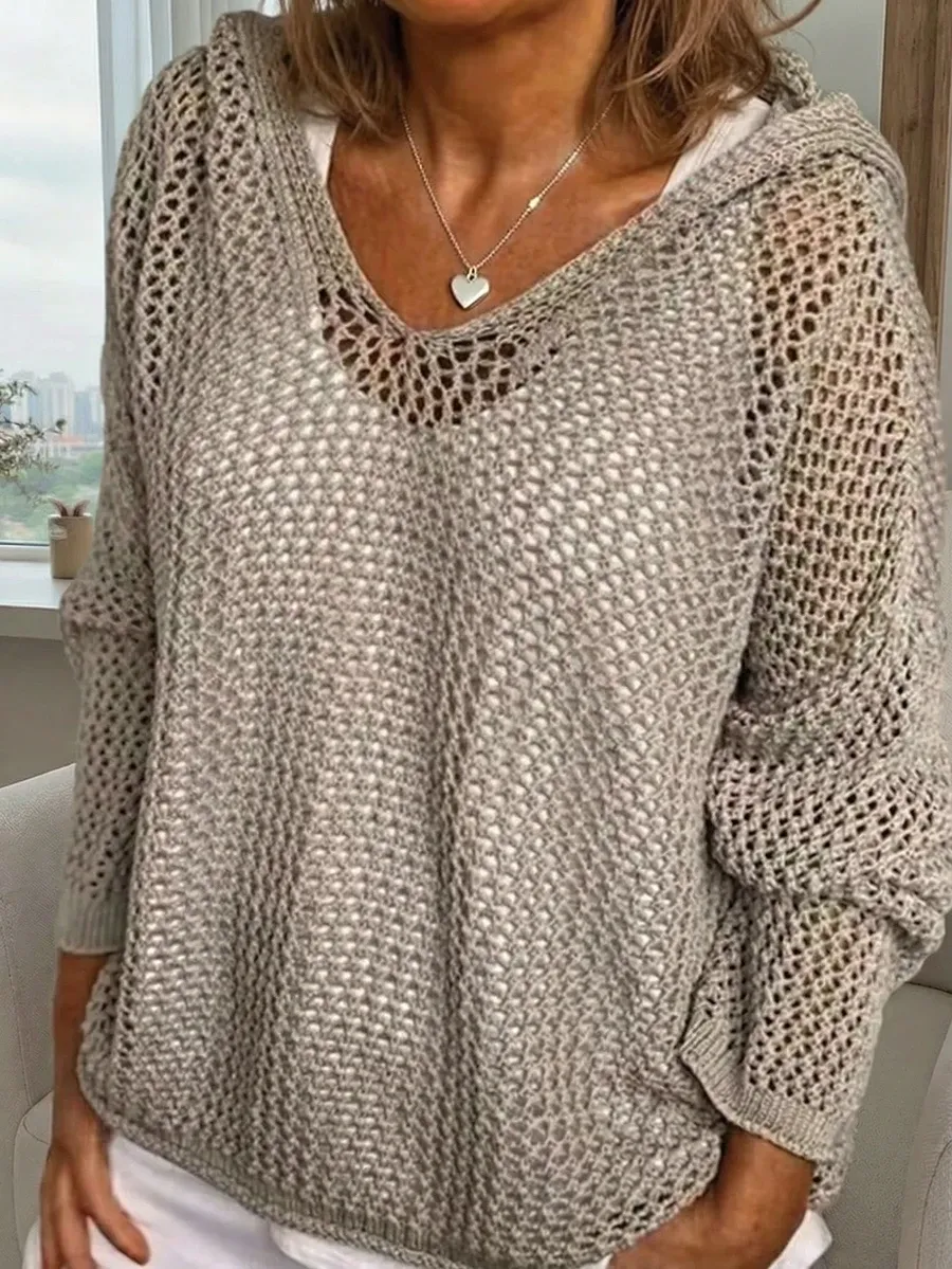 Women's Bohemian Long-Sleeved Hooded Cover-Up