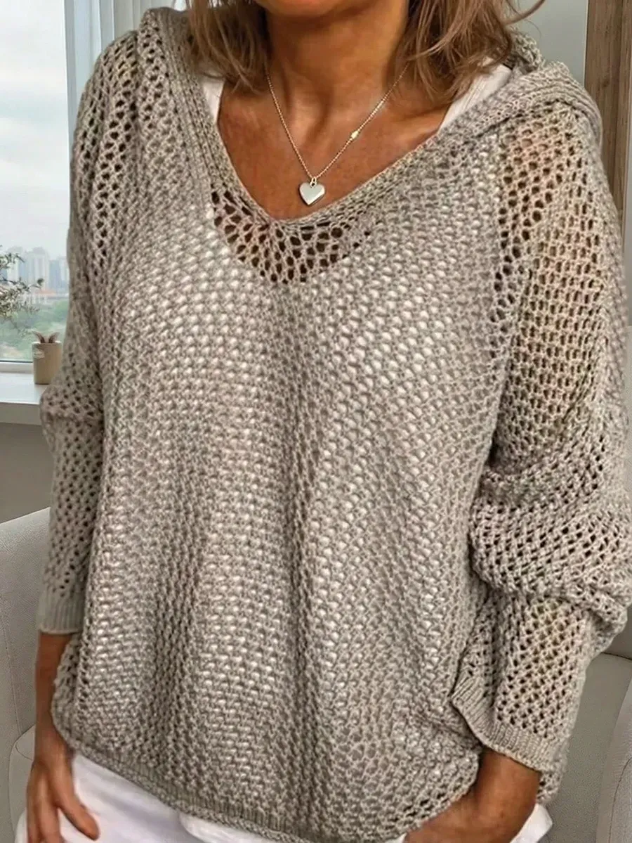 Women's Bohemian Long-Sleeved Hooded Cover-Up