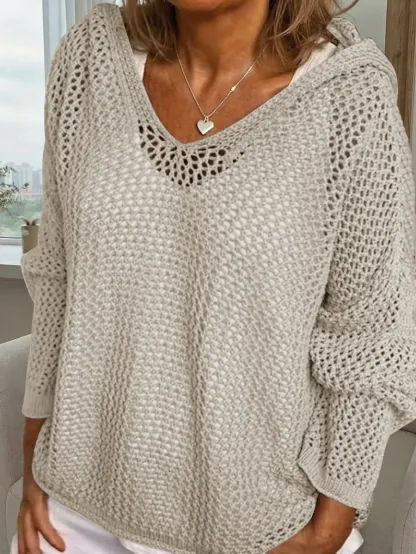 Women's Bohemian Long-Sleeved Hooded Cover-Up