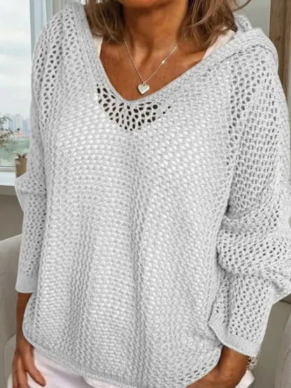 Women's Bohemian Long-Sleeved Hooded Cover-Up
