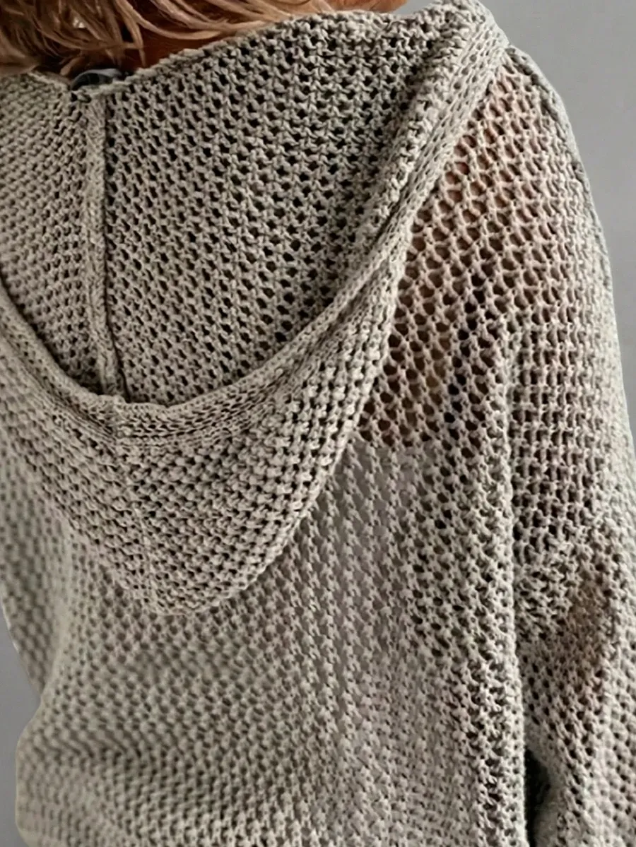 Women's Bohemian Long-Sleeved Hooded Cover-Up