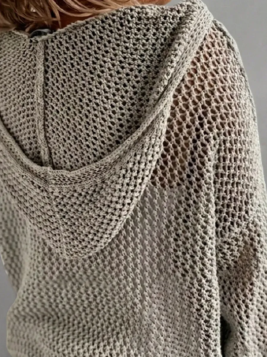 Women's Bohemian Long-Sleeved Hooded Cover-Up