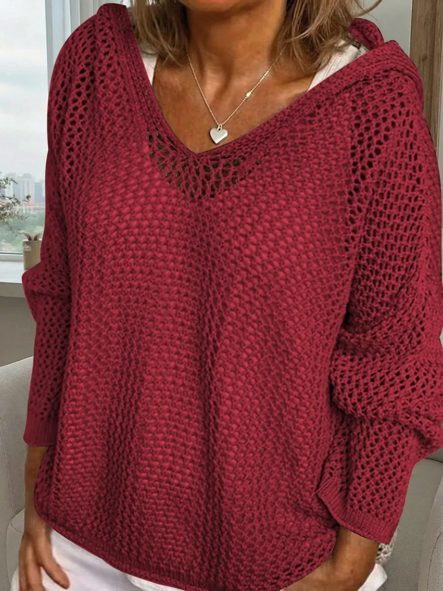 Women's Bohemian Long-Sleeved Hooded Cover-Up