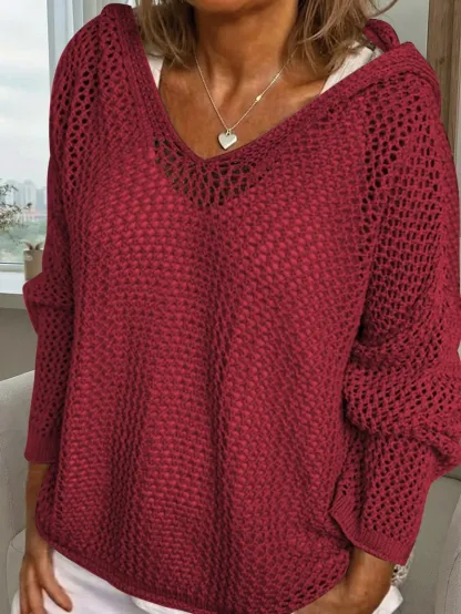 Women's Bohemian Long-Sleeved Hooded Cover-Up