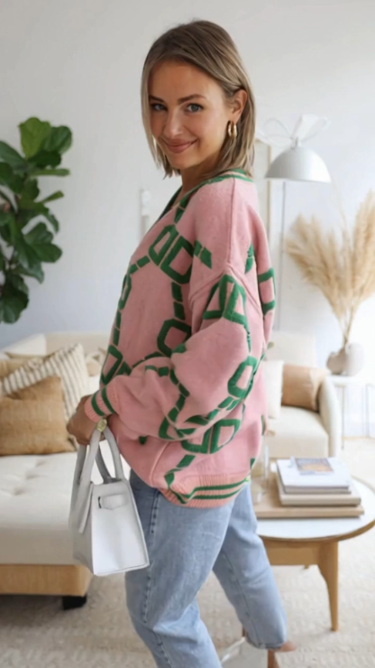 Color-Blocked Knitted Cardigan