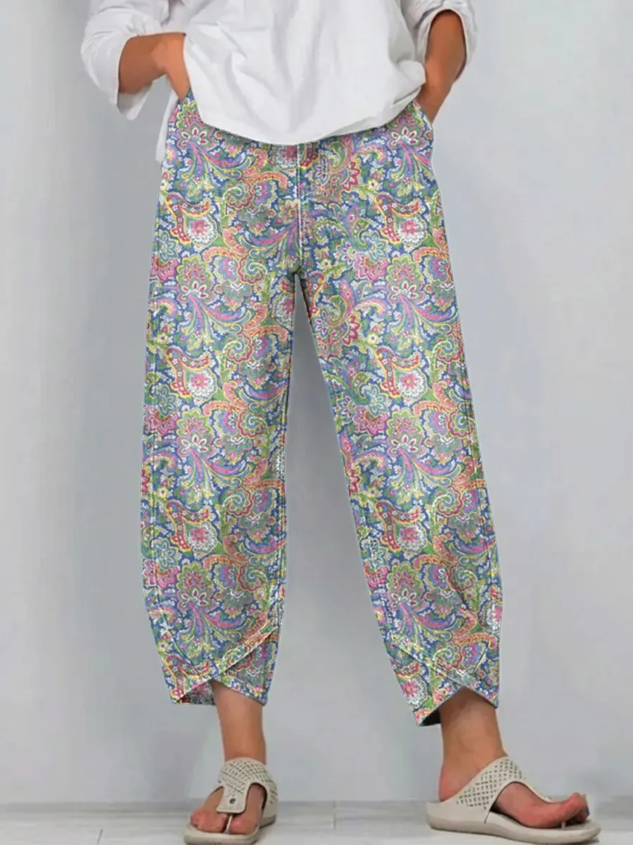 Ethnicity Totem Paisley Women's Art Pattern Print Casual Denim Cotton 