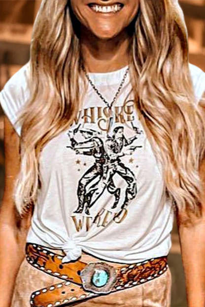 Western Printed Casual T-shirt