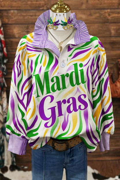 Mardi Gras Stripe Blouses