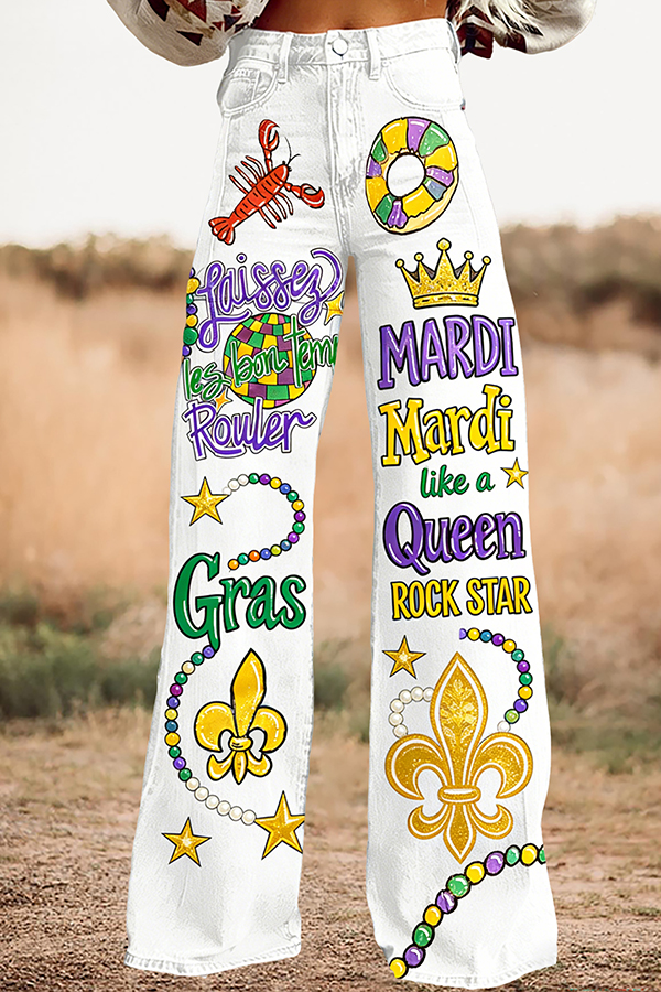 Unique Mardi Gras Wide-leg Pants