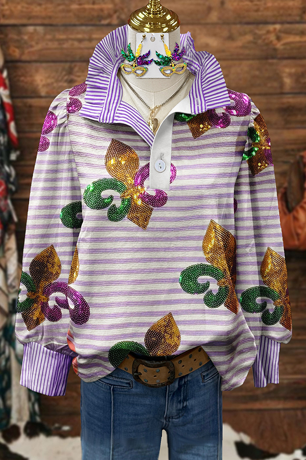 Mardi Gras Stripe Blouses