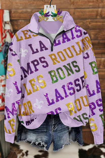 Mardi Gras Zip-Up Sweatshirt