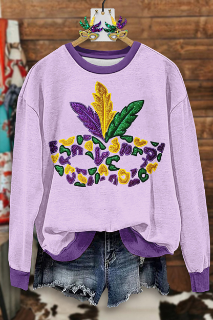 Mardi Gras Mask Sweatshirt