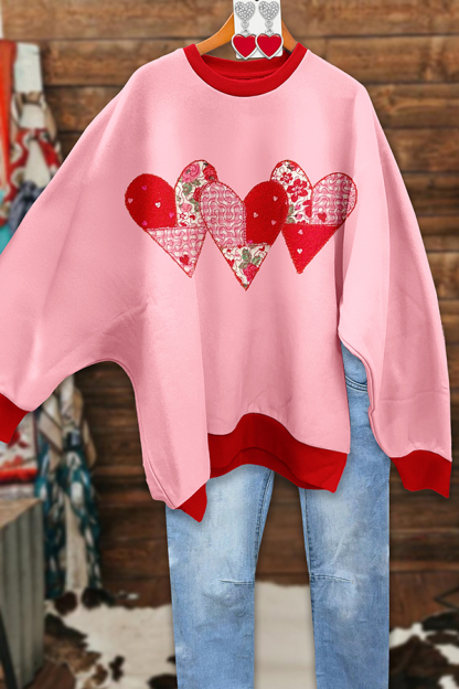 Valentine's Day Heart Loose Sweatshirt