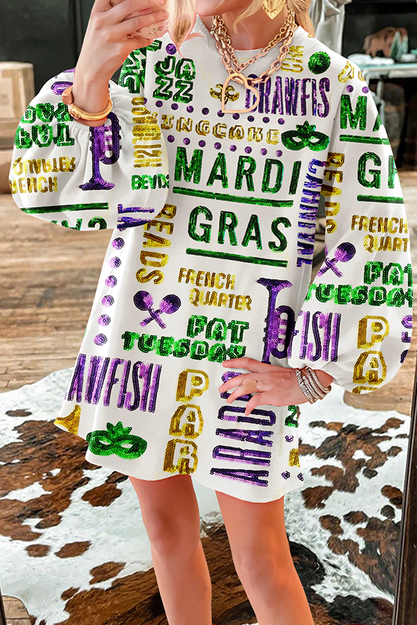 Unique Mardi Gras Sweatshirt Dress