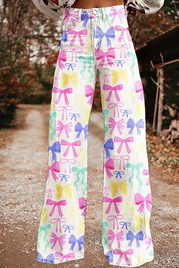 Sweet Bow Wide-Leg Pants